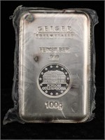 100g .999 Fine Silver Bar Geiger Mint - Sealed