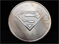 1ozt .9999 Fine Silver Canada Superman Round