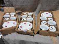 Red hat tea cups and saucers