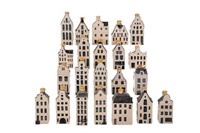 GROUP OF MINIATURE KLM DELFT BLUE PORCELAIN HOUSES