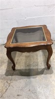 Wooden and Beveled Glass Side Table M12B
