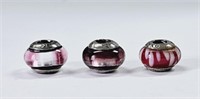 Donatella Sterling Silver Glass Beads