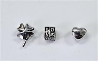 Trio of Sterling Silver Charms