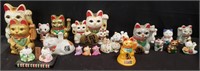 Box of Japanese good luck cat figurines