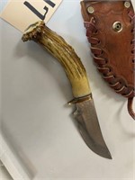 Custom knife w/leather sheath