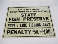 1950s Illinois Dept. of Conservation Sign