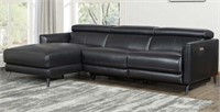 HOFFMAN LEATHER POWER RECLINING SECTIONAL