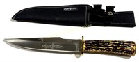 Ozark Mountain Stag Antler Handle Knife & Sheath