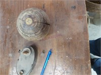 Vintage Oil Lamp And Wood ball