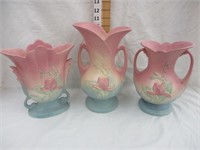 (3) Hull Magnolia vases