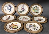 8 Framed 11" Norman Rockwell Collector Plates
