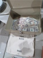 MONEY BOX, US MINT BAG & PROP MONEY