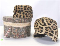 Two Vintage Lady's Leopard hats