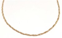 14K Gold Unoaerre Twist Rope Necklace (17.5" Long)