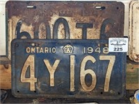 Ontario 1945, 1947 & 1948 License plates
