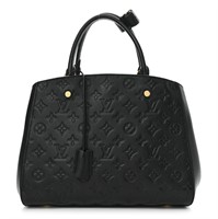 Louis Vuitton Monogram Black Leather Handbag Bag