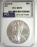 2018 Silver Eagle PCI MS70