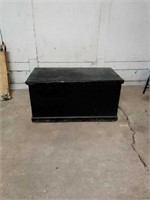 XL black wooden storage box. Measures