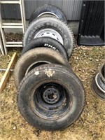 6 Assorted Tires c/w Rims
