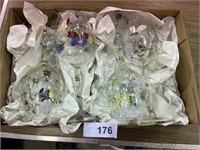 (4) Large Hand Painted Wine Glasses