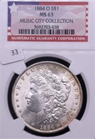 1884 O NGC MS63 MORGAN DOLLAR