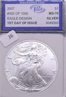 2007 IGS MS70 SILVER EAGLE