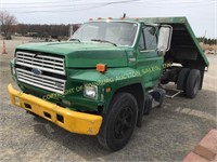 1991 FORD F-600 W/ 12' DUMPING FLAT BED 2WD