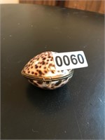 Leopard cowrie shell jewelry/pill box