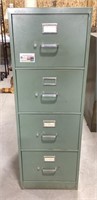 Metal 4-drawer filing cabinet-18.25 x 26.5 x 52