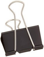 1InTheOffice Large Binder Clips  Black Metal