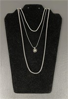 Three Sterling Silver Chains