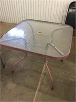 Patio glass top table