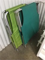 To canvas and aluminum folding cots