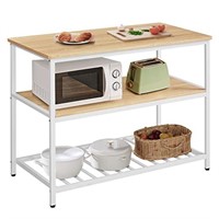 VASAGLE Kitchen Island with 3 Shelves, 47.2