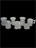 Grouping of Clear Cut Glass Toothpick Holders