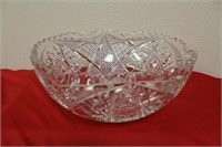 Large American Brilliant Cut Crystal Bowl