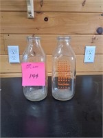 Honey Gardens Dairy quart milk bottles