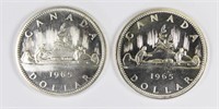 (2) 1965 PROOF CANADA SILVER DOLLARS