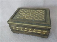 polish hand carved box with sticker 6.5x5x3