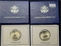 (2) 1986 D Liberty Half Dollar Statue, 1986 D Coin