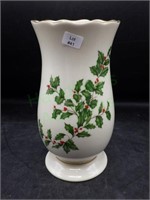 8" Lenox Holiday Vase 24K Gold Trim
