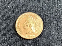 1900 Indian cent AU.