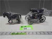 Collectible metal horse and buggy