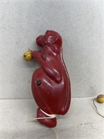 Red monkey vintage toy climber