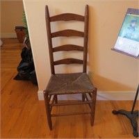 Antique Ladder Back Rush Chair