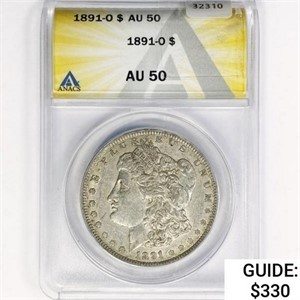 1891-O Morgan Silver Dollar ANACS AU50