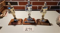 3 Punt, Pass and Kick Trophies- One Damaged
