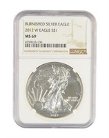 Certified 2012 Burnished American Silver Eagle