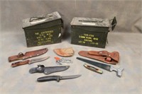(2) Ammo Cans & (4) Knives
