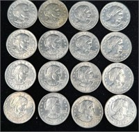 16 Susan B Anthony Dollar Coins 1979, 1980, 1999